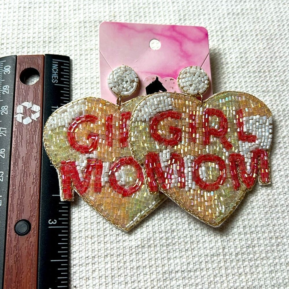 Girl Mom Seed Bead Earrings